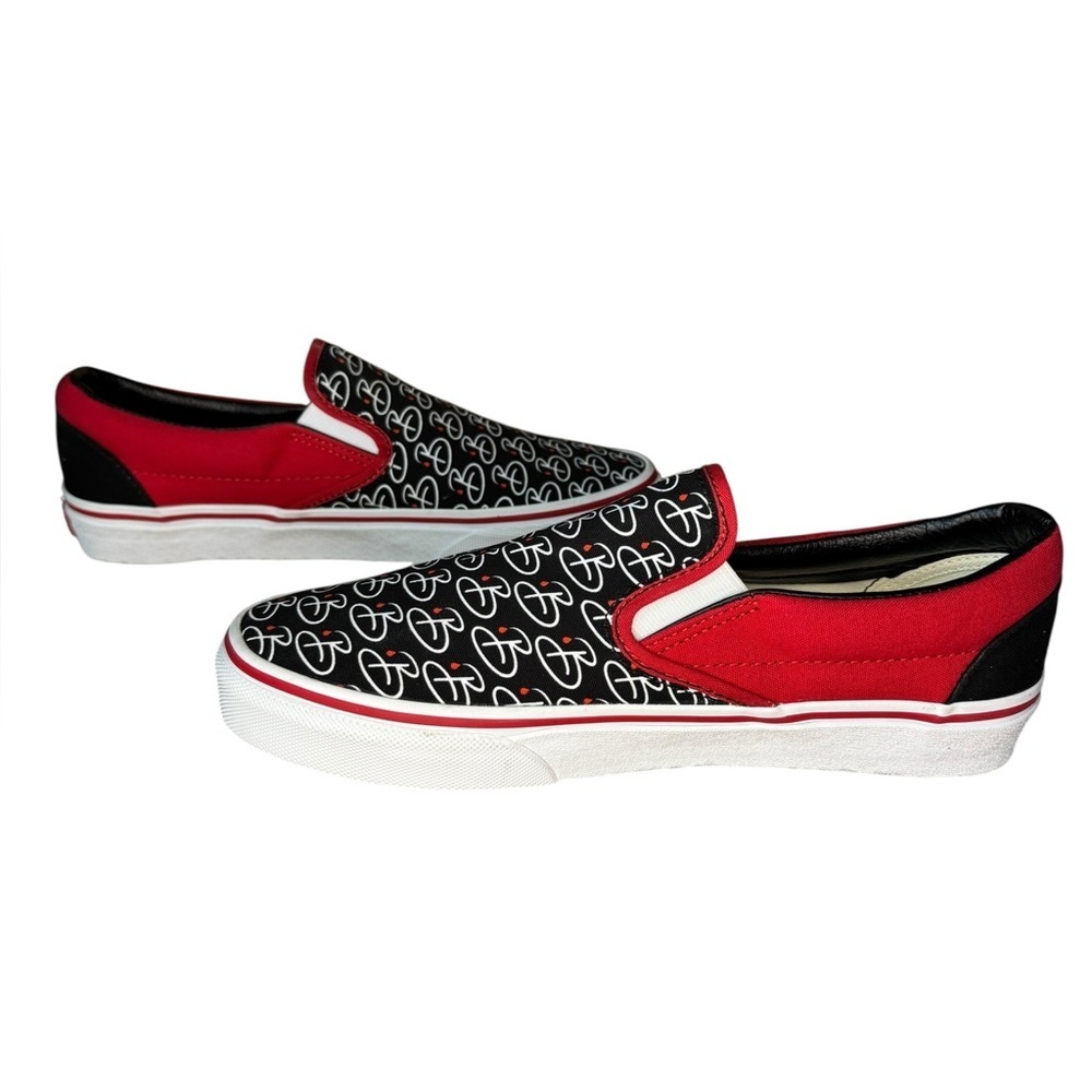 Vans Red and Black B Slip Ons - Picture 6 of 9